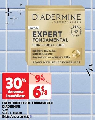 Promoties Crème jour expert fondamental diadermine - Diadermine - Geldig van 23/04/2024 tot 06/05/2024 bij Auchan