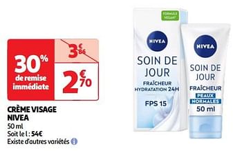 Promoties Crème visage nivea - Nivea - Geldig van 23/04/2024 tot 06/05/2024 bij Auchan