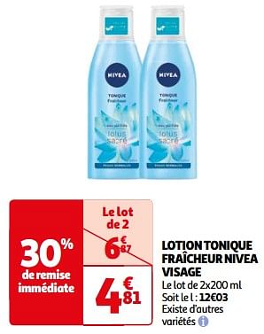 Promoties Lotion tonique fraîcheur nivea visage - Nivea - Geldig van 23/04/2024 tot 06/05/2024 bij Auchan