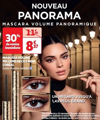 Promoties Mascara volume millions de cils noir l`oréal - L'Oreal Paris - Geldig van 23/04/2024 tot 06/05/2024 bij Auchan