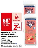 Promoties Gel douche + bain pêche nectarine le petit marseillais - Le Petit Marseillais - Geldig van 23/04/2024 tot 06/05/2024 bij Auchan