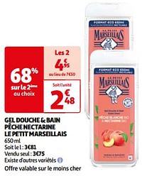 Gel douche + bain pêche nectarine le petit marseillais-Le Petit Marseillais