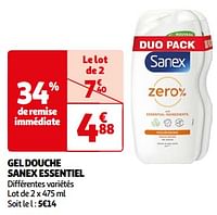 Promoties Gel douche sanex essentiel - Sanex - Geldig van 23/04/2024 tot 06/05/2024 bij Auchan
