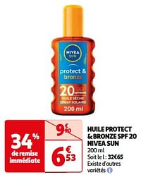 Huile protect + bronze spf 20 nivea sun-Nivea