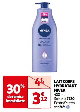 Promoties Lait corps hydratant nivea - Nivea - Geldig van 23/04/2024 tot 06/05/2024 bij Auchan