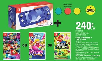 Promotions Console switch lite + 1 jeu au choix - Nintendo - Valide de 23/04/2024 à 04/05/2024 chez E.Leclerc