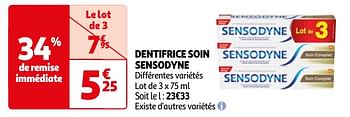Promotions Dentifrice soin sensodyne - Sensodyne - Valide de 23/04/2024 à 06/05/2024 chez Auchan Ronq