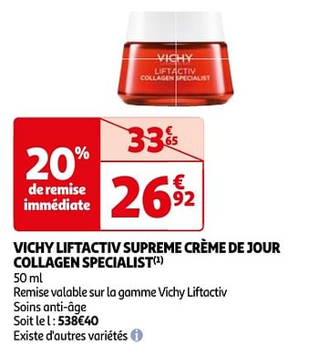Promotions Vichy liftactiv supreme crème de jour collagen specialist - Vichy - Valide de 23/04/2024 à 06/05/2024 chez Auchan Ronq