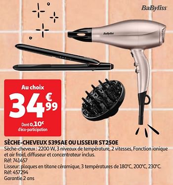 Promoties Babyliss sèche-cheveux 5395ae ou lisseur st250e - Babyliss - Geldig van 23/04/2024 tot 06/05/2024 bij Auchan