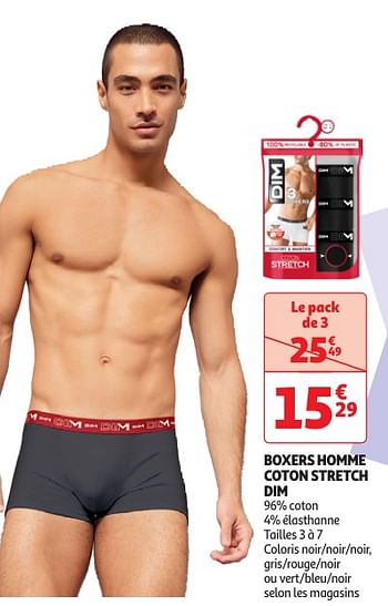 Promoties Boxers homme coton stretch dim - Dim - Geldig van 23/04/2024 tot 06/05/2024 bij Auchan