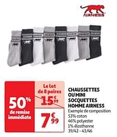 Promoties Chaussettes ou mini socquettes homme airness - Airness - Geldig van 23/04/2024 tot 06/05/2024 bij Auchan