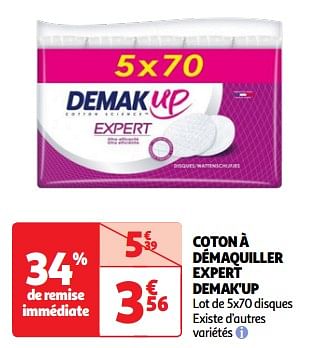 Promotions Coton à démaquiller expert demak`up - Demak'Up - Valide de 23/04/2024 à 06/05/2024 chez Auchan Ronq