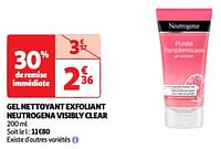 Promotions Gel nettoyant exfoliant neutrogena visibly clear - Neutrogena - Valide de 23/04/2024 à 06/05/2024 chez Auchan Ronq