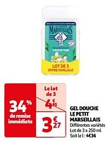 Promotions Gel douche le petit marseillais3.27 - Le Petit Marseillais - Valide de 23/04/2024 à 06/05/2024 chez Auchan Ronq
