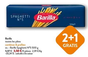 Promoties Barilla spaghetti n°5 - Barilla - Geldig van 24/04/2024 tot 07/05/2024 bij OKay