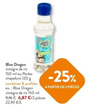 Promoties Blue dragon vinaigre de riz - Blue Dragon - Geldig van 24/04/2024 tot 07/05/2024 bij OKay