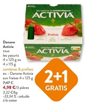 Promoties Danone activia aux fraises - Danone - Geldig van 24/04/2024 tot 07/05/2024 bij OKay