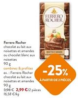 Promotions Ferrero rocher chocolat au lait aux noisettes et amandes - Ferrero - Valide de 24/04/2024 à 07/05/2024 chez OKay