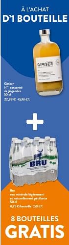 Promoties Gimber n° 1 concentré de gingembre + bru eau minérale légèrement et naturellement pétillante - Gimber - Geldig van 24/04/2024 tot 07/05/2024 bij OKay