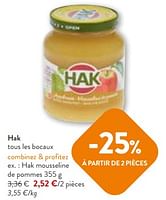 Promotions Hak mousseline de pommes - Hak - Valide de 24/04/2024 à 07/05/2024 chez OKay