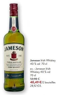 Promotions Jameson irish whiskey - Jameson - Valide de 24/04/2024 à 07/05/2024 chez OKay