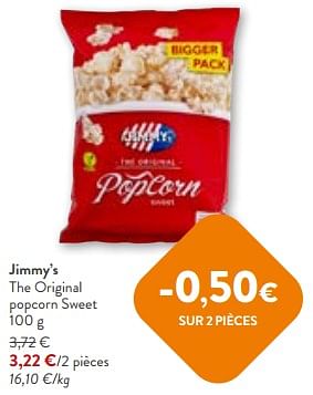 Promoties Jimmy’s the original popcorn sweet - Jimmy's - Geldig van 24/04/2024 tot 07/05/2024 bij OKay