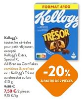 Promotions Kellogg’s trésor au chocolat au lait - Kellogg's - Valide de 24/04/2024 à 07/05/2024 chez OKay