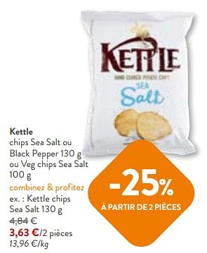 Promoties Kettle chips sea salt - Kettle - Geldig van 24/04/2024 tot 07/05/2024 bij OKay