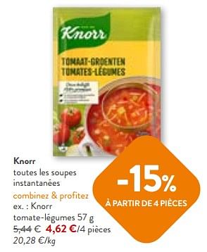 Promoties Knorr tomate-légumes - Knorr - Geldig van 24/04/2024 tot 07/05/2024 bij OKay