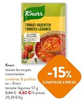 Promotions Knorr tomate-légumes - Knorr - Valide de 24/04/2024 à 07/05/2024 chez OKay