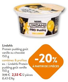 Promoties Lindahls protein pudding goût vanille - Lindahls - Geldig van 24/04/2024 tot 07/05/2024 bij OKay