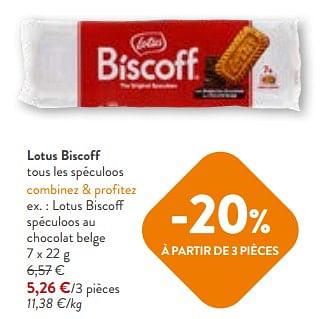 Promotions Lotus biscoff spéculoos au chocolat belge - Lotus Bakeries - Valide de 24/04/2024 à 07/05/2024 chez OKay