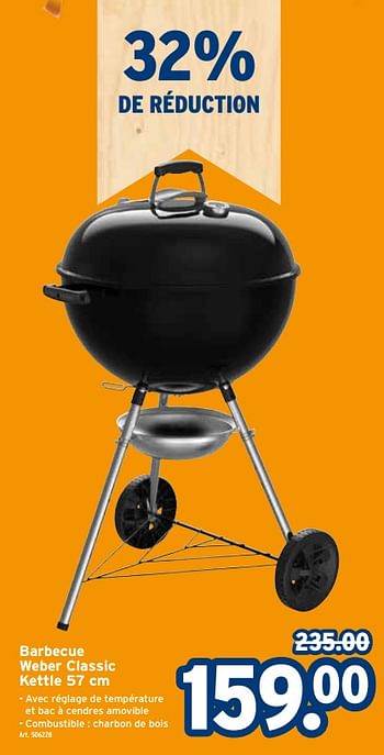 Promoties Barbecue weber classic kettle - Weber - Geldig van 24/04/2024 tot 30/04/2024 bij Gamma