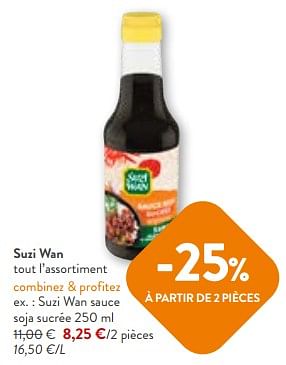 Promotions Suzi wan sauce soja sucrée - Suzi Wan - Valide de 24/04/2024 à 07/05/2024 chez OKay