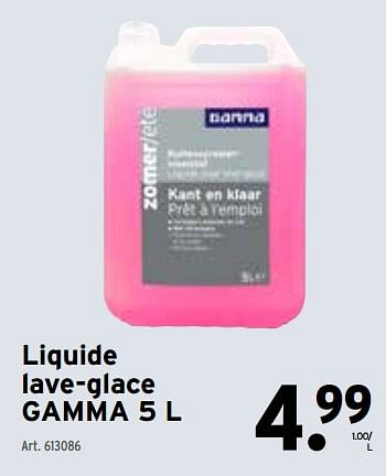 Promoties Liquide lave-glace gamma - Huismerk - Gamma - Geldig van 24/04/2024 tot 30/04/2024 bij Gamma