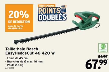 Promoties Taille-haie bosch easyhedgecut 46 - Bosch - Geldig van 24/04/2024 tot 30/04/2024 bij Gamma