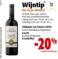 Château la france 2019 a.o.p. bordeaux supérieur-Rode wijnen