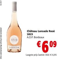 Château lansade rosé 2023 a.o.p. bordeaux-Rosé wijnen