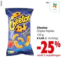 Promoties Cheetos chipito paprika - Cheetos  - Geldig van 24/04/2024 tot 07/05/2024 bij Colruyt