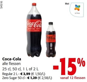 Promotions Coca-cola alle flessen - Coca Cola - Valide de 24/04/2024 à 07/05/2024 chez Colruyt