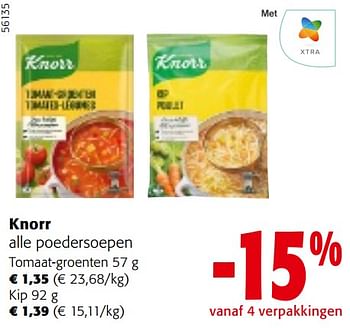 Promotions Knorr alle poedersoepen - Knorr - Valide de 24/04/2024 à 07/05/2024 chez Colruyt