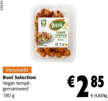 Promoties Boni selection vegan tempé gemarineerd - Boni - Geldig van 24/04/2024 tot 07/05/2024 bij Colruyt