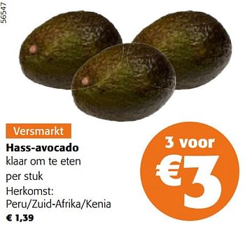 Promotions Hass-avocado klaar om te eten - Produit maison - Colruyt - Valide de 24/04/2024 à 07/05/2024 chez Colruyt