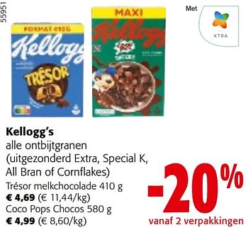 Promotions Kellogg’s alle ontbijtgranen - Kellogg's - Valide de 24/04/2024 à 07/05/2024 chez Colruyt