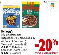 Promoties Kellogg’s alle ontbijtgranen - Kellogg's - Geldig van 24/04/2024 tot 07/05/2024 bij Colruyt