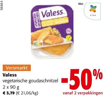 Promotions Valess vegetarische goudaschnitzel - Valess - Valide de 24/04/2024 à 07/05/2024 chez Colruyt