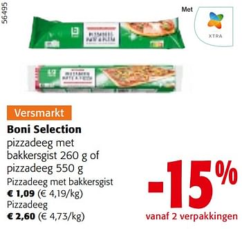 Promotions Boni selection pizzadeeg met bakkersgist of pizzadeeg - Boni - Valide de 24/04/2024 à 07/05/2024 chez Colruyt