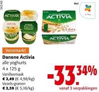Promoties Danone activia alle yoghurts - Danone - Geldig van 24/04/2024 tot 07/05/2024 bij Colruyt