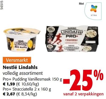 Promotions Nestlé lindahls volledig assortiment - Nestlé - Valide de 24/04/2024 à 07/05/2024 chez Colruyt