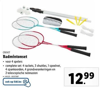 Promoties Badmintonset - Crivit - Geldig van 02/05/2024 tot 07/05/2024 bij Lidl